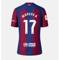 Camisa de Futebol Barcelona Marcos Alonso #17 Equipamento Principal Mulheres 2023-24 Manga Curta